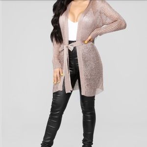 Fashion nova rose gold sweater cardigan